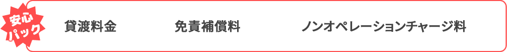 【安心パック】貸渡料金 + 免責補償料 + ノンオペレーションチャージ料